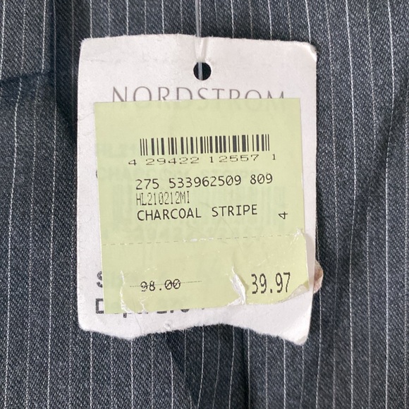 NWT. Hinge Trouser. Wide Leg Hi Rise. Size 4. Gray Stripe Button/Zip w/Belt - Picture 7 of 15